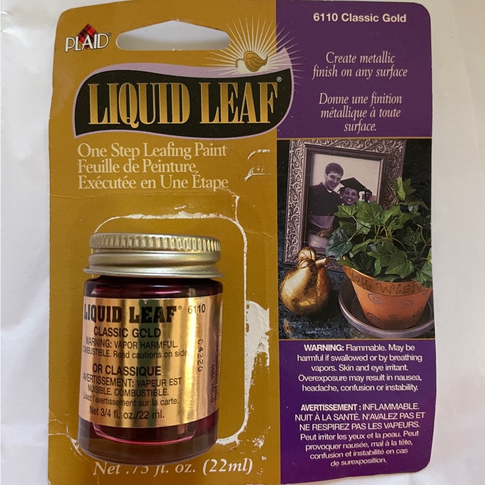 Plaid LIQUID LEAF Leafing Plate .75 fl oz One Step LEAFING PLATE Classic GOLD